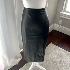 High Waisted Vegan Leather Pencil Skirt